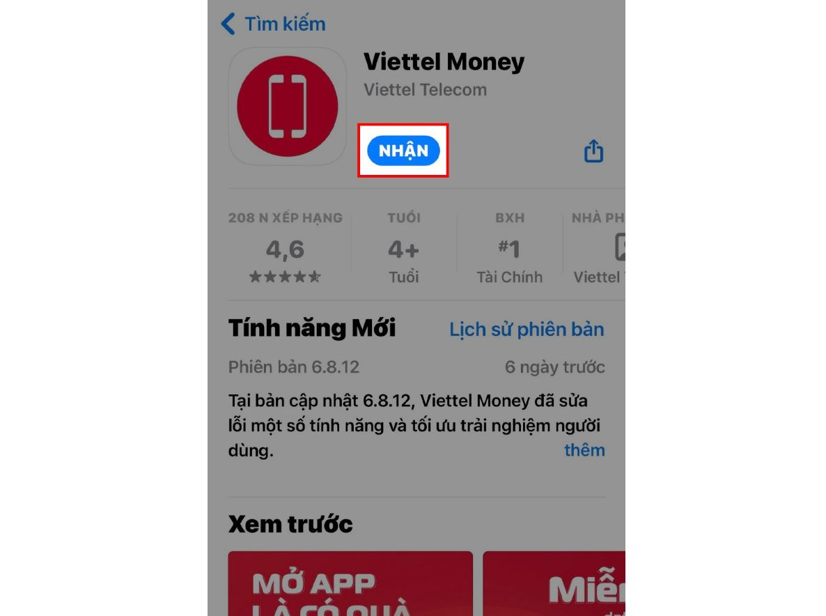 Truy cập vào kho ứng dụng trên điện thoại của bạn và tải về ứng dụng Viettel Money