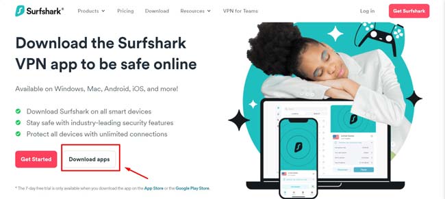 Tải xuống ứng dụng Surfshark VPN