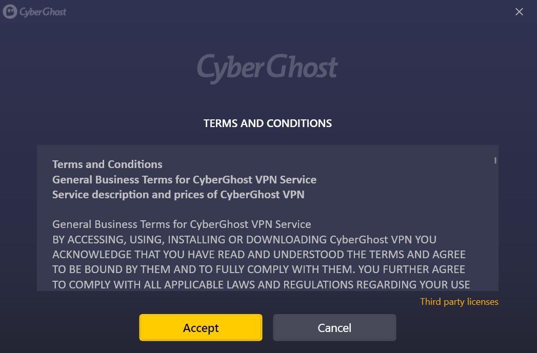 Cài đặt CyberGhost VPN để chơi 188Bet